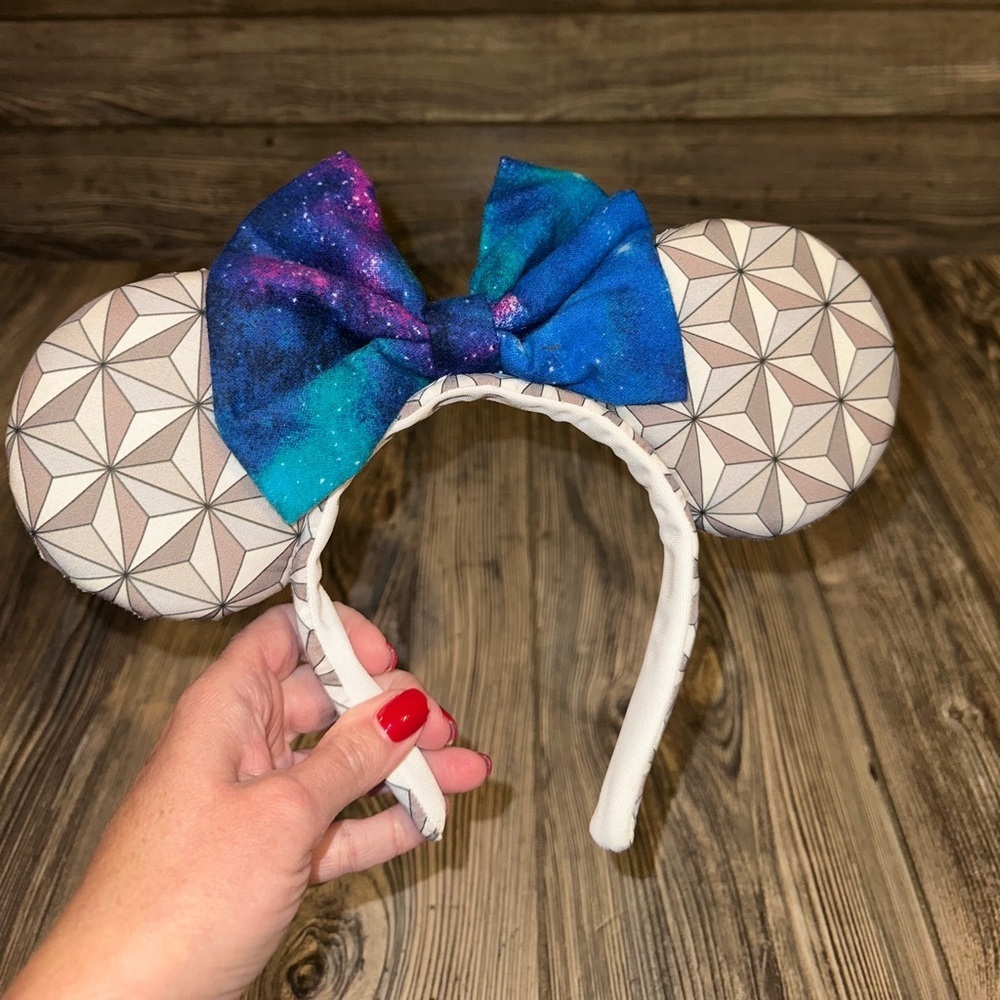 Disney Epcot Galaxy Mickey Mouse Ears Handmade Comfortable Spaceship Earth